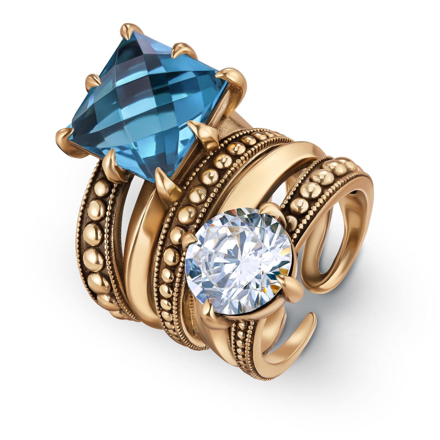 AN0588-0433 CUB ACQUAMARINA Кольцо SEGRETI DELL'OCEANO Fiore di Firenze