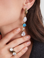 OR0588-0431 ACQUAMARINA СЕРЬГИ SEGRETI DELL'OCEANO Fiore di Firenze