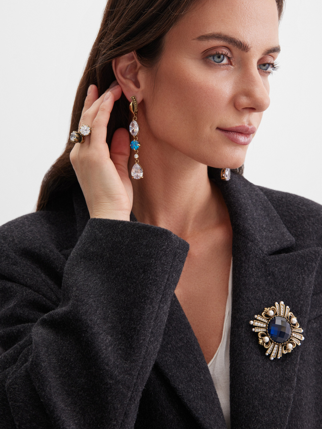 OR0588-0431 ACQUAMARINA СЕРЬГИ SEGRETI DELL'OCEANO Fiore di Firenze